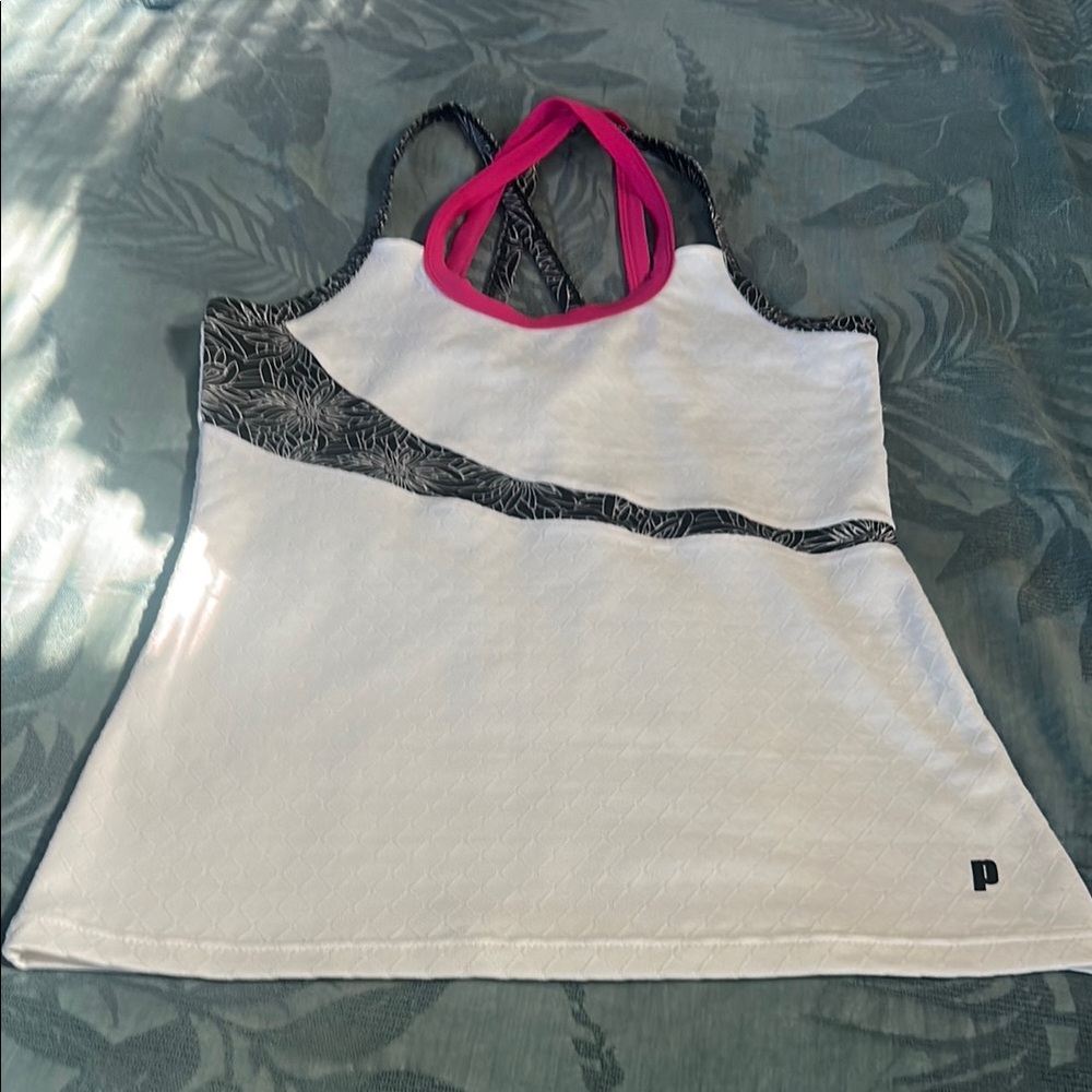 Prince Asymmetrical White and Black Tank Top